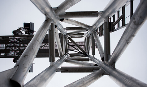 Steel scaffolding.